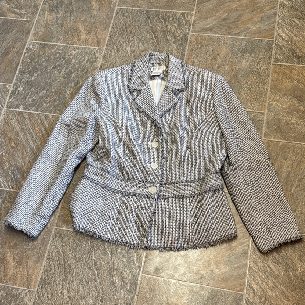 Worthington Black and White Textured Blazer